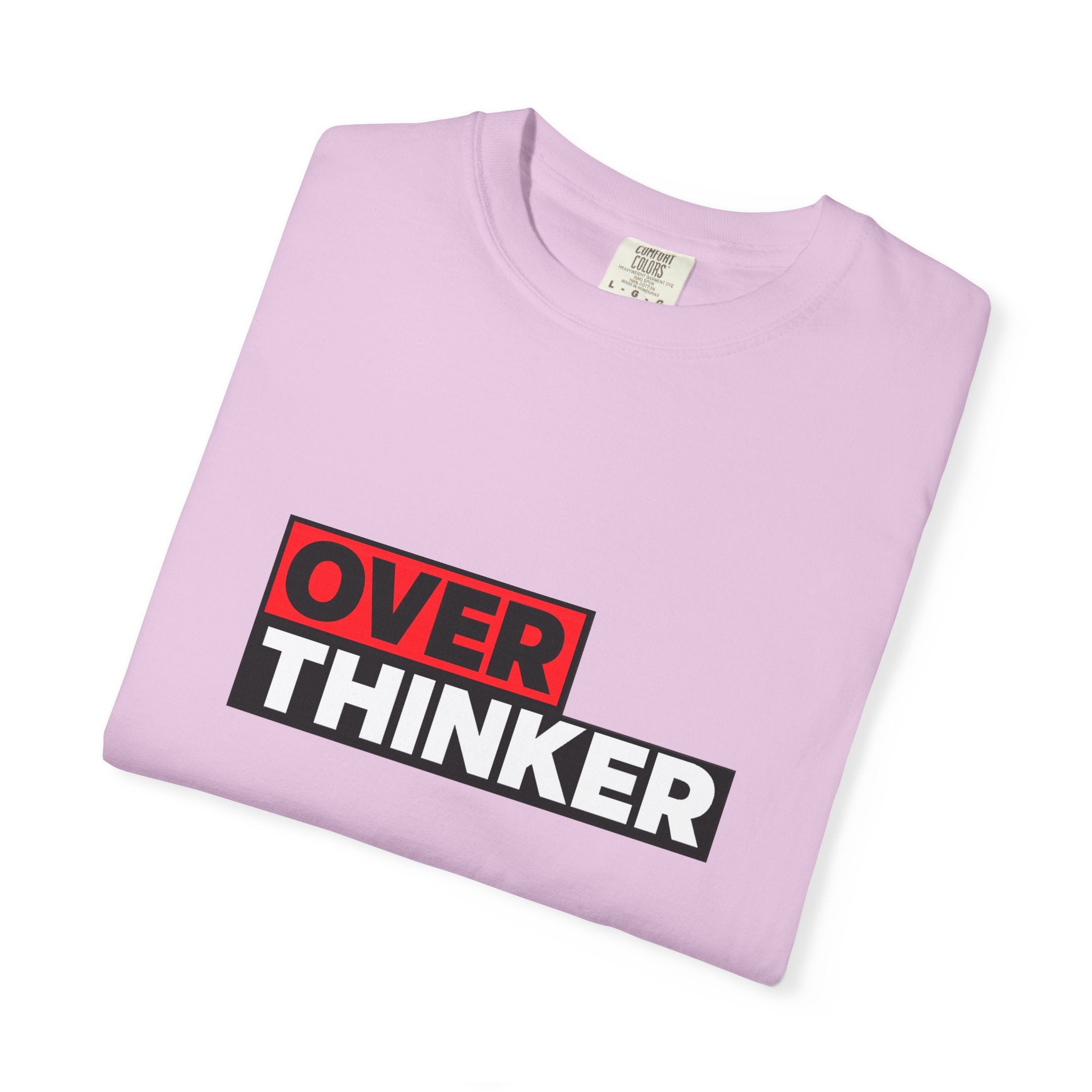 Overthinker Graphic T-Shirt — Bold Red & Black Text Tee