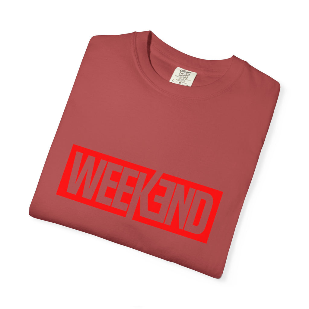 Weekend Box Logo T-Shirt — Retro Red Graphic Tee