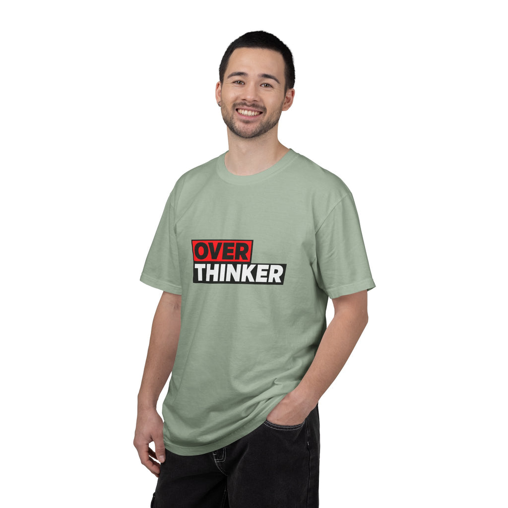 Overthinker Graphic T-Shirt — Bold Red & Black Text Tee
