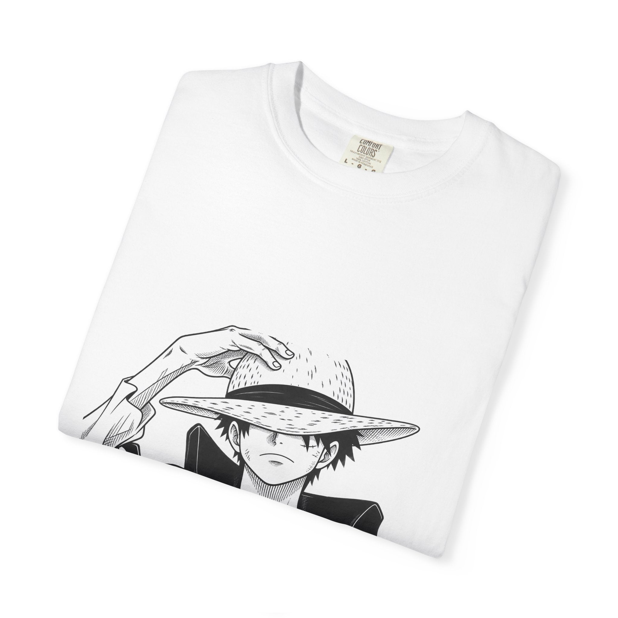 Anime Straw Hat Pirate T-Shirt – Minimal Luffy Illustration Tee