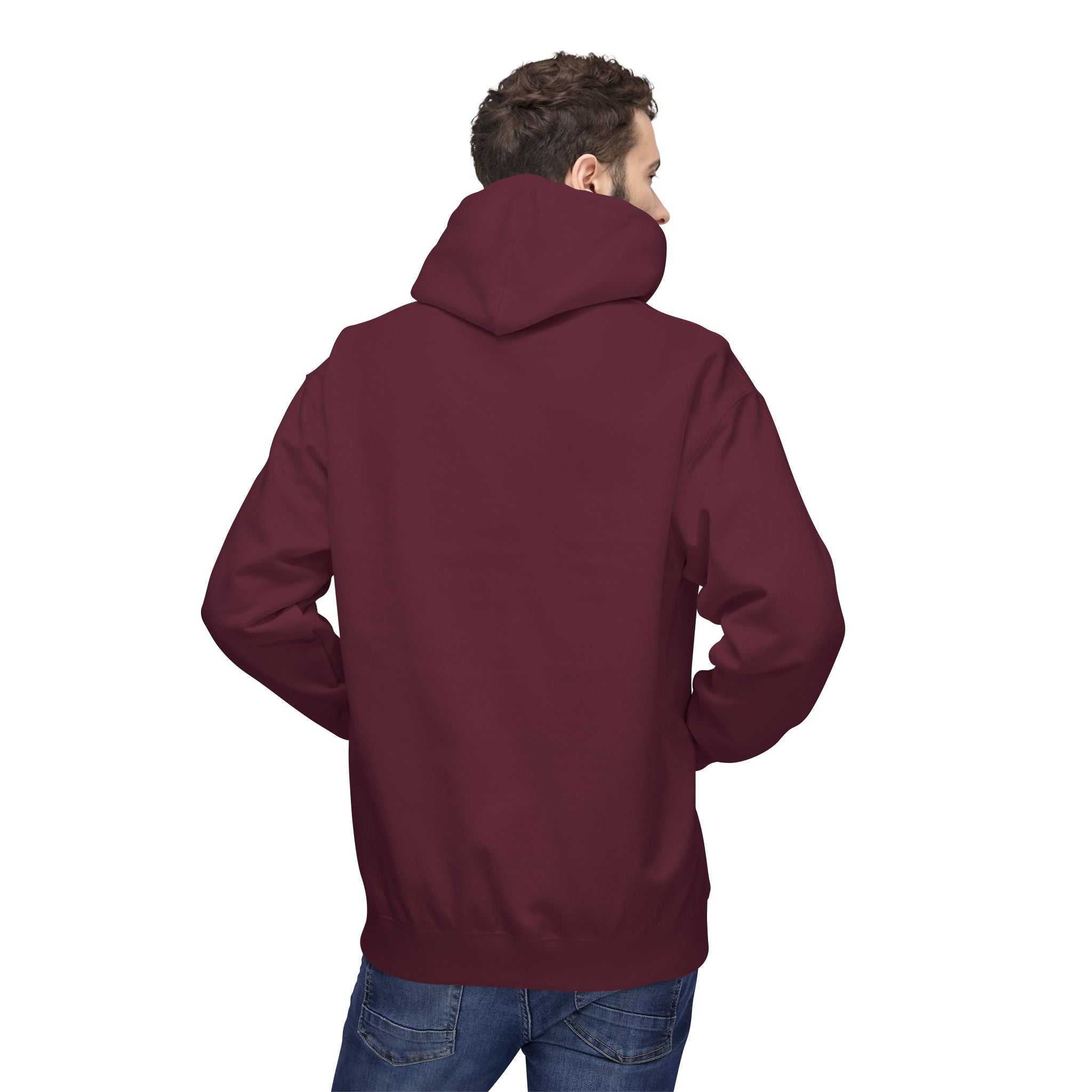 Never Typography Hoodie — Brown Casual Graphic Pullover