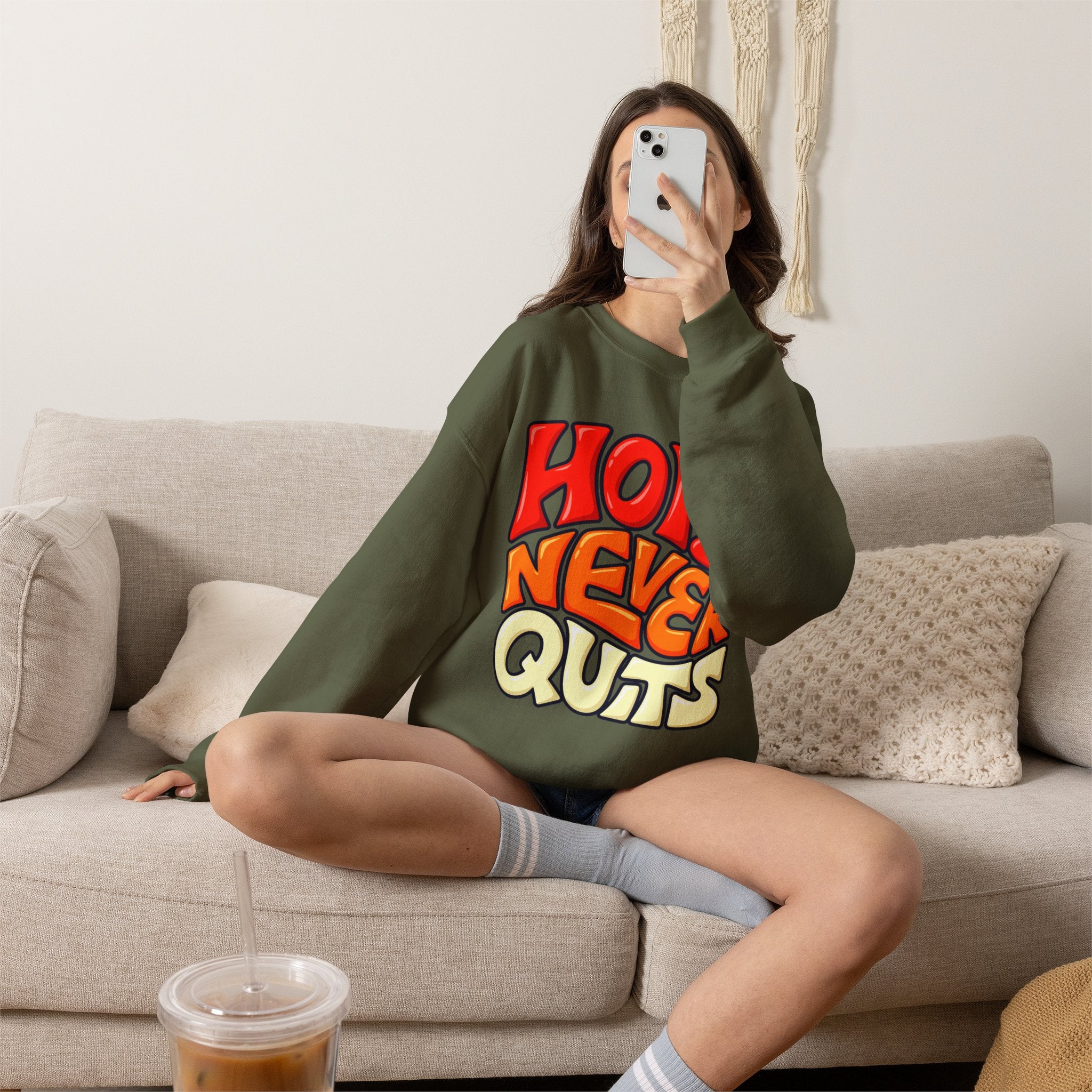 Hope Never Quits Crewneck Sweatshirt