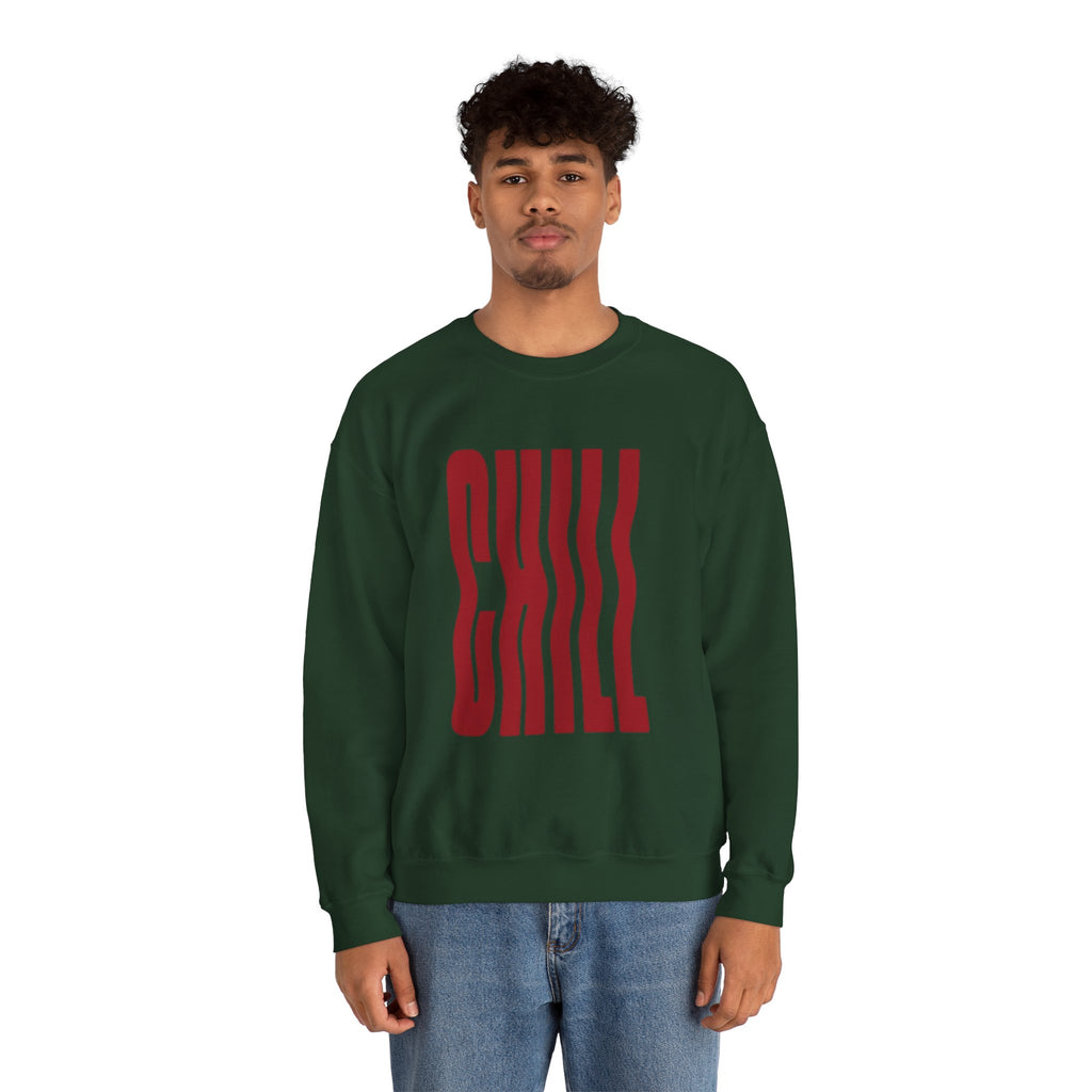 Chill Distorted Text Crewneck Sweatshirt