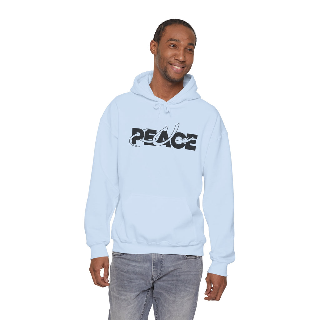 Peace Logo Hoodie — Minimal Black & White Peace Graphic Pullover