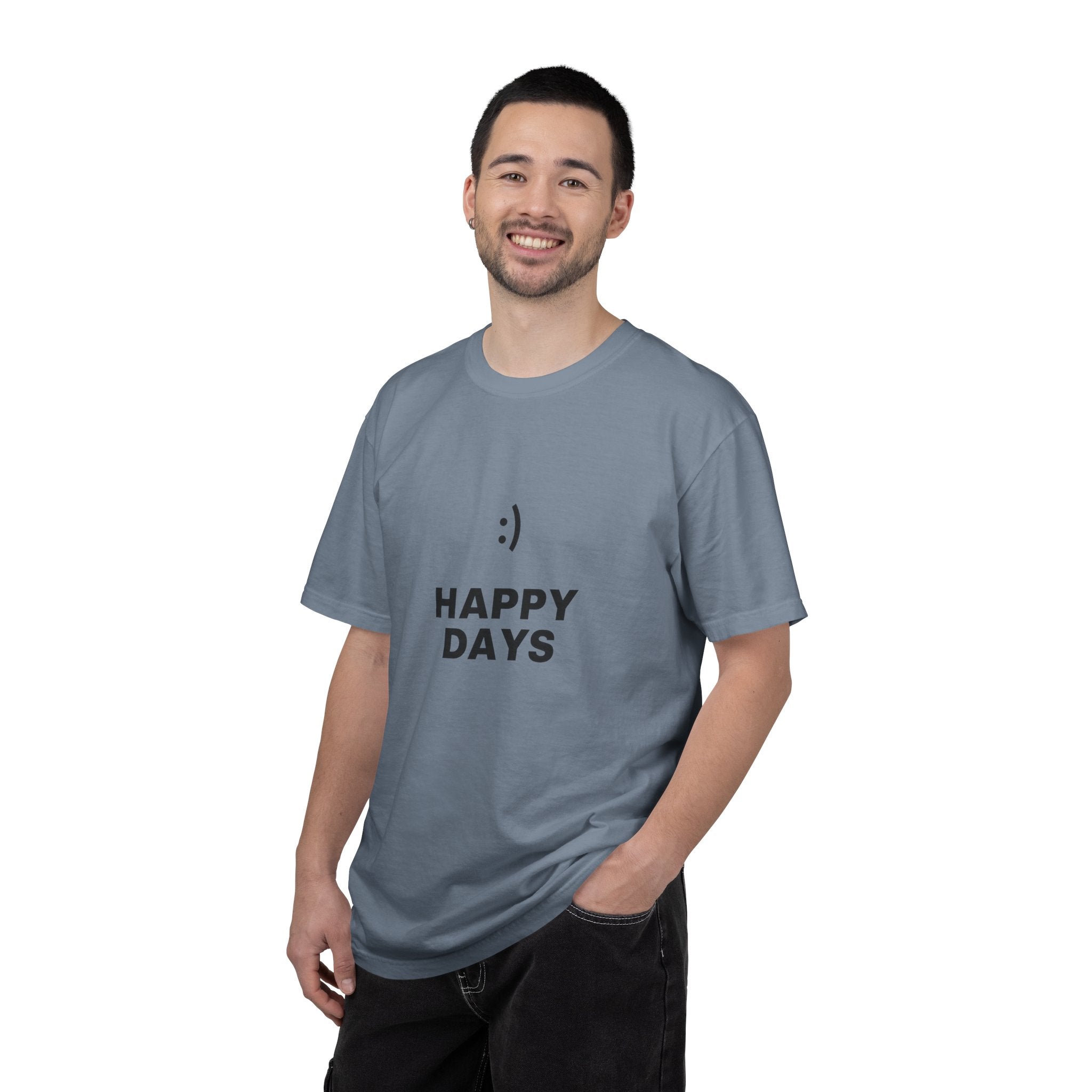 Happy Days T-Shirt — Minimal Smiley Graphic Tee