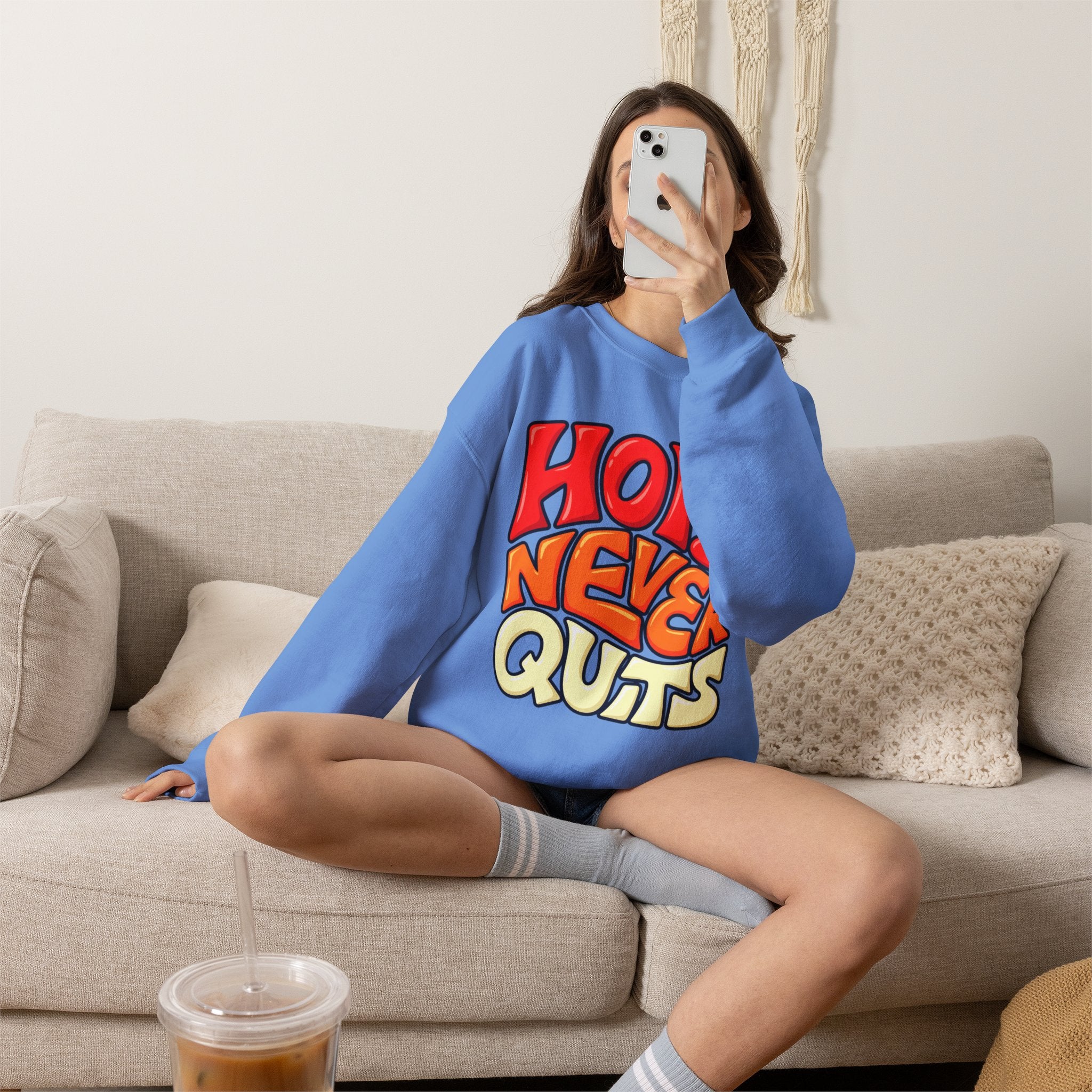 Hope Never Quits Crewneck Sweatshirt