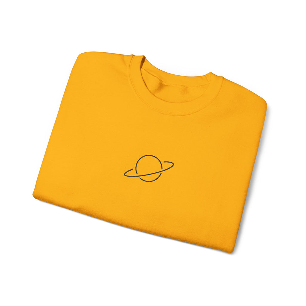 Minimal Planet Crewneck Sweatshirt Embroidered