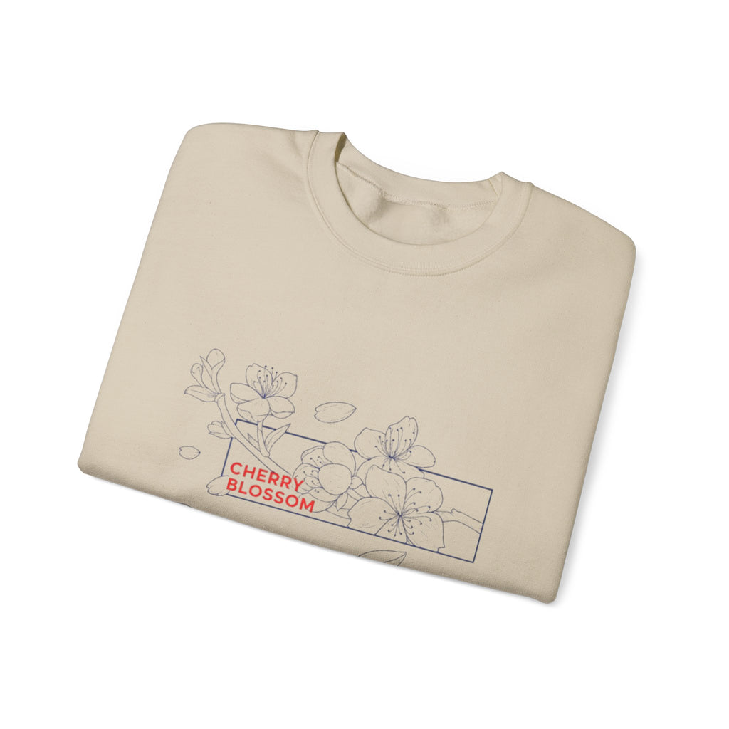 Cherry Blossom Crewneck Sweatshirt — Minimal Floral Graphic