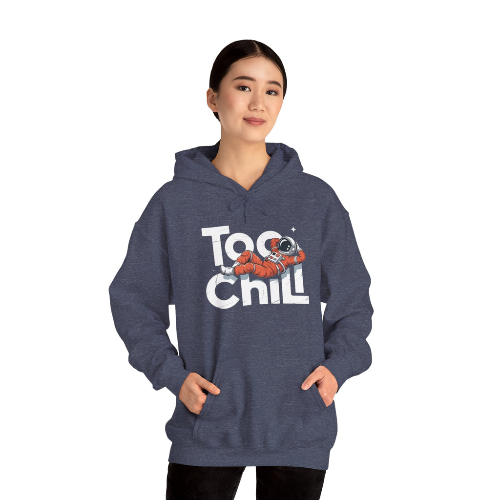 Too Chill Astronaut Hoodie — Retro Space Graphic Pullover