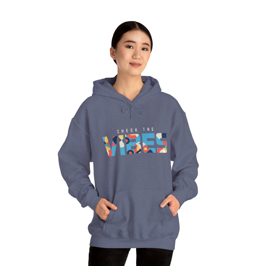 Check The Vibes Hoodie – Colorful Retro Graphic Pullover