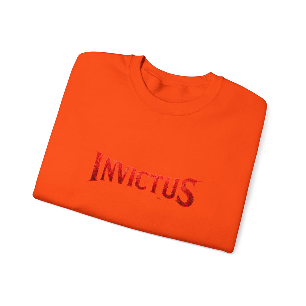 Invictus Crewneck Sweatshirt — Bold Red Script Pullover
