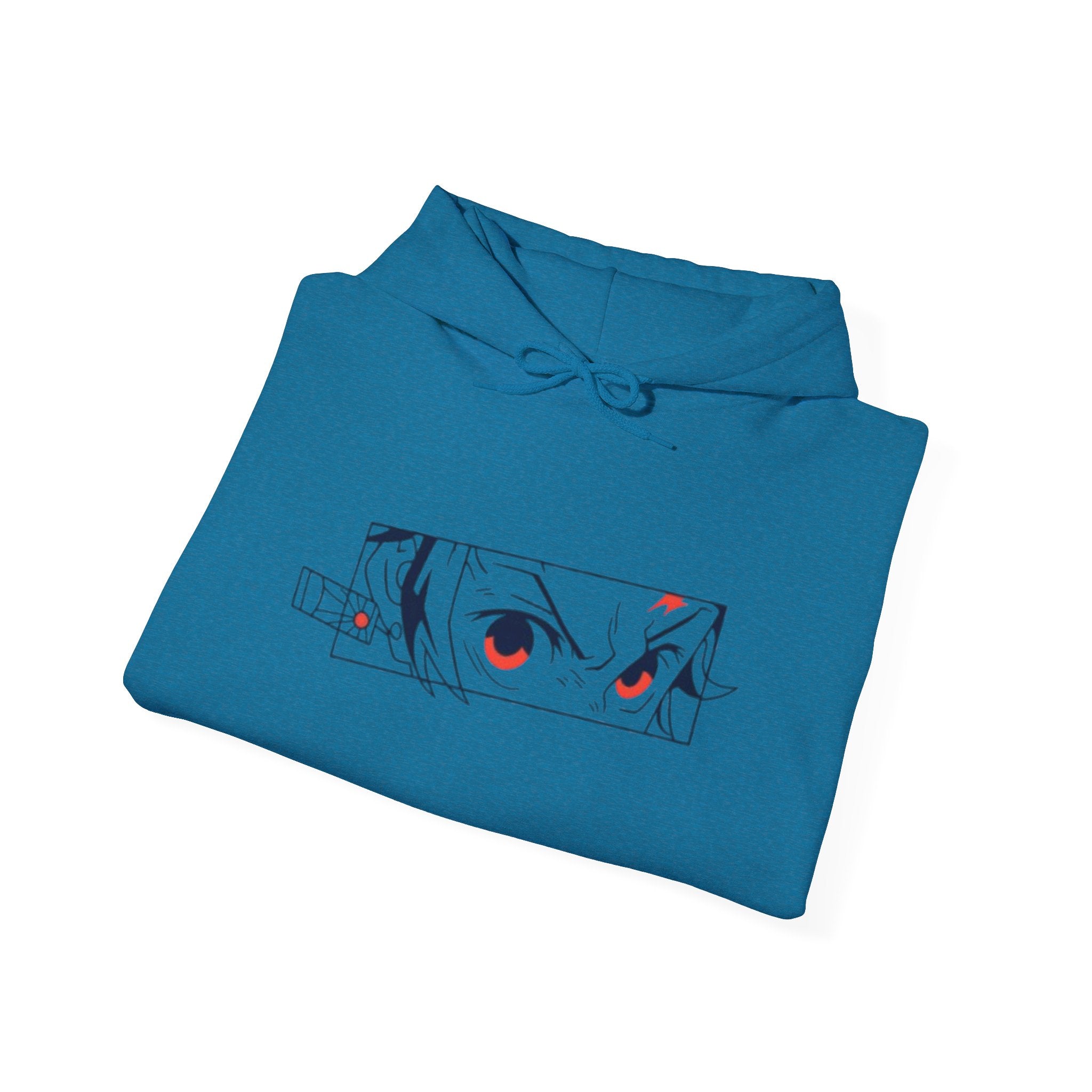 Anime Eyes Hoodie — Minimal Red & Black Manga Gaze Sweatshirt