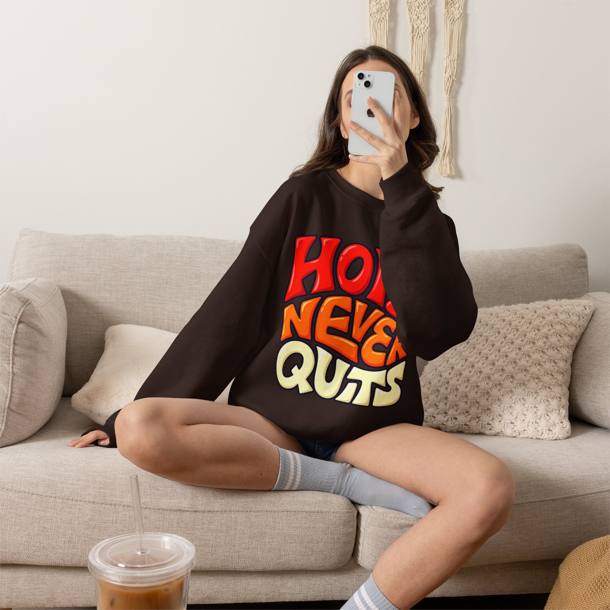 Hope Never Quits Crewneck Sweatshirt