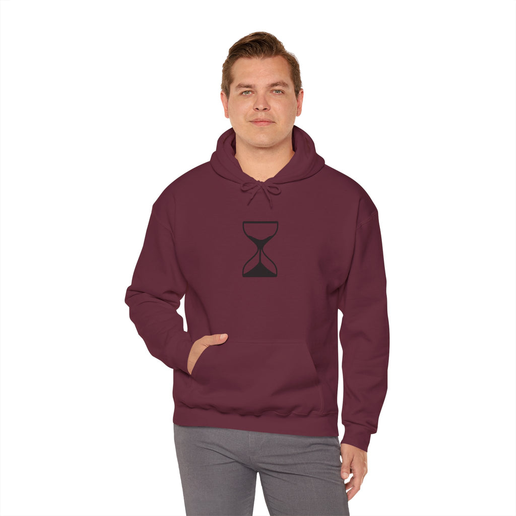 Hourglass Minimalist Hoodie — Simple Time Symbol Pullover