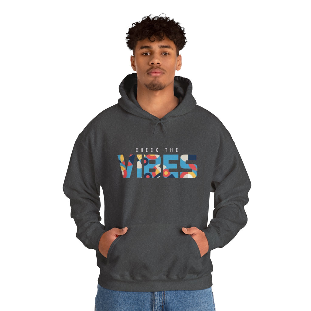 Check The Vibes Hoodie – Colorful Retro Graphic Pullover