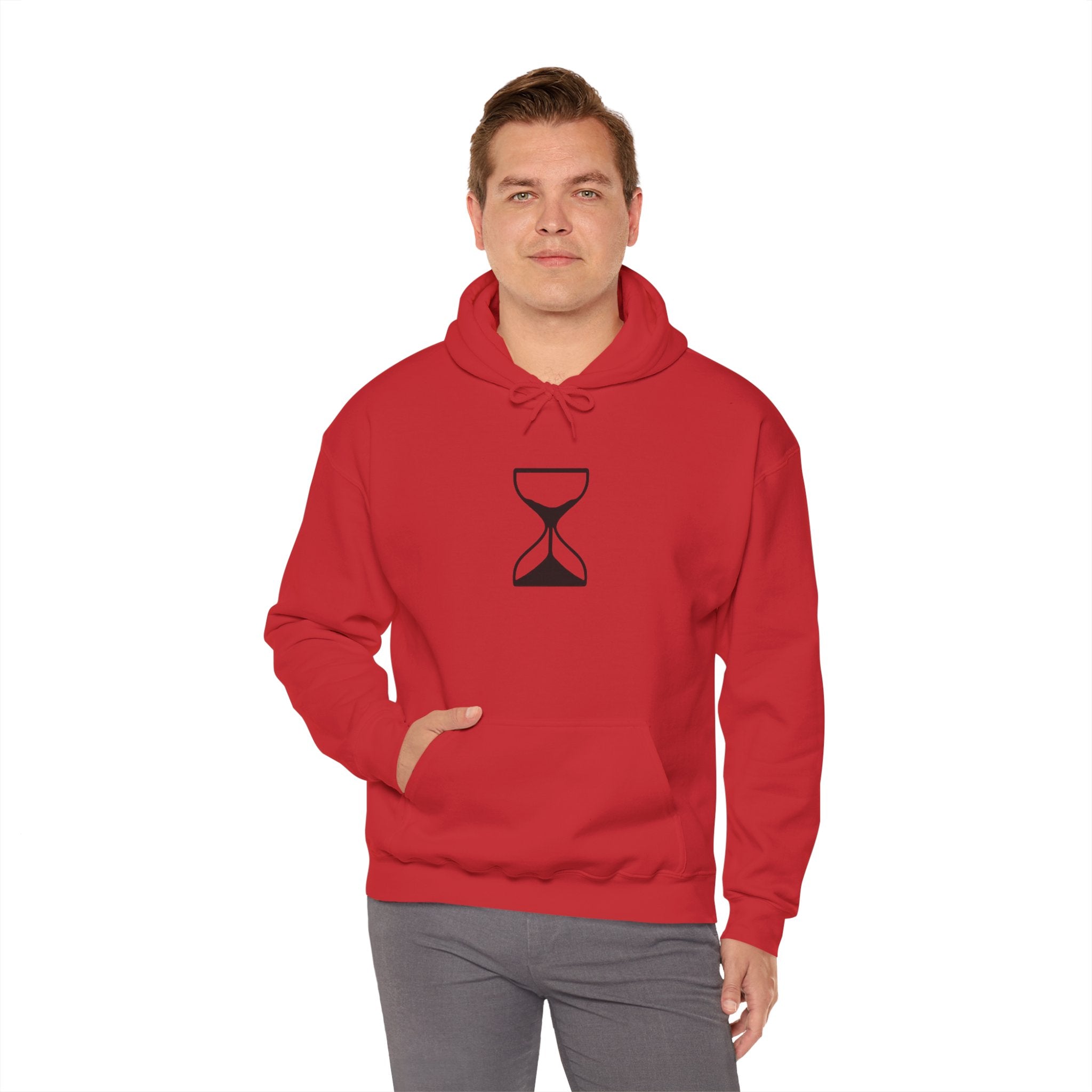 Hourglass Minimalist Hoodie — Simple Time Symbol Pullover