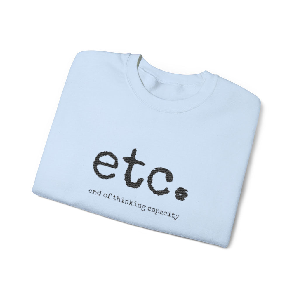 Crewneck Sweatshirt – Minimal 'etc.' Script Logo Casual Pullover