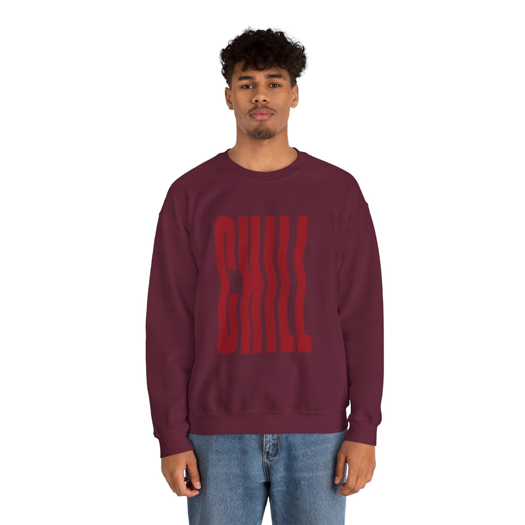 Chill Distorted Text Crewneck Sweatshirt
