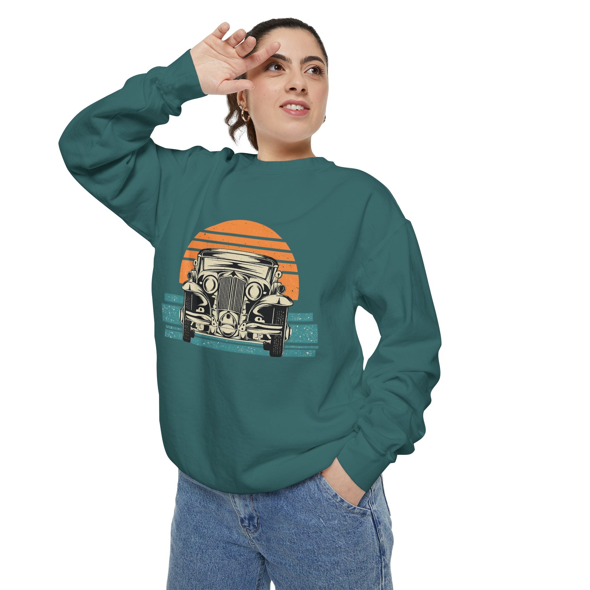 Vintage Car Sunset Sweatshirt
