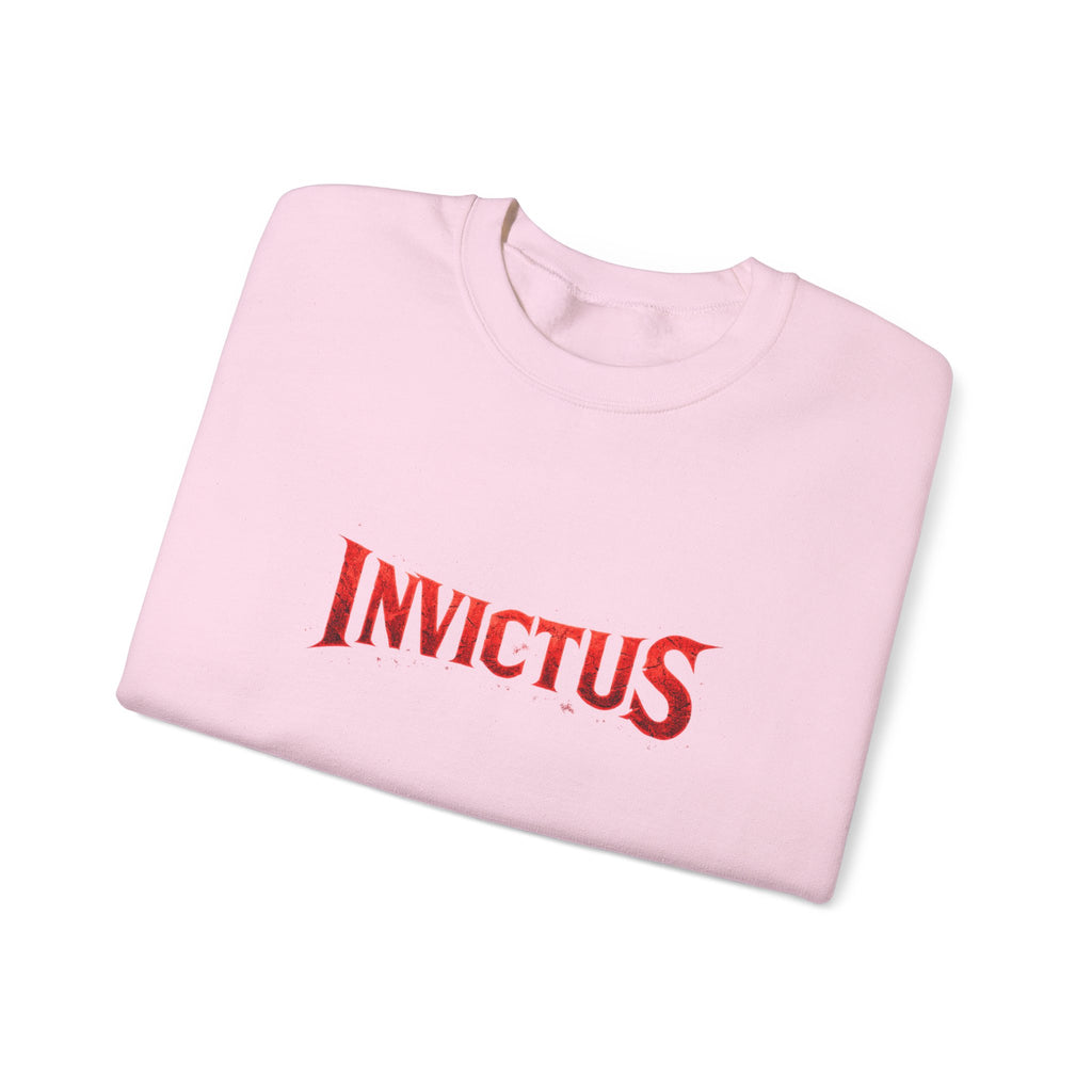 Invictus Crewneck Sweatshirt — Bold Red Script Pullover