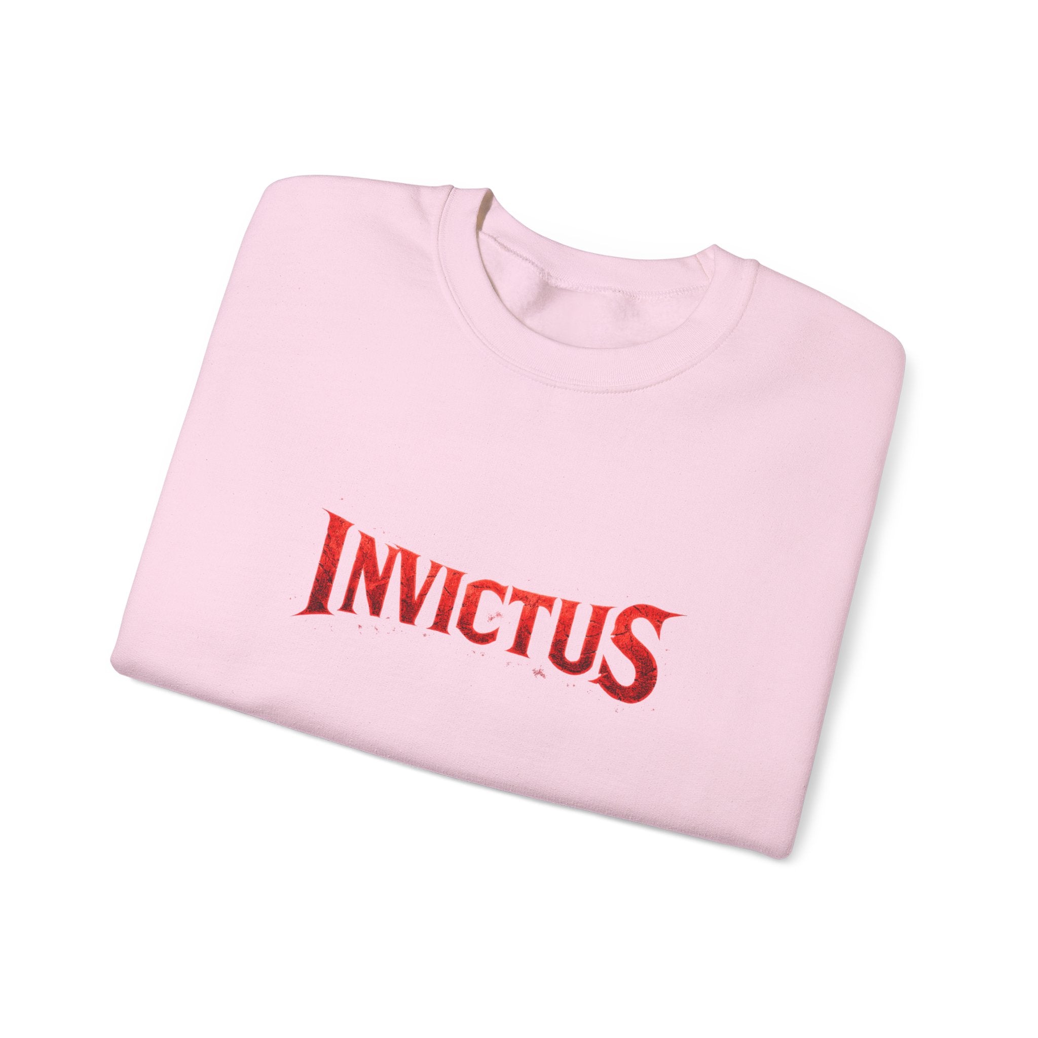 Invictus Crewneck Sweatshirt — Bold Red Script Pullover