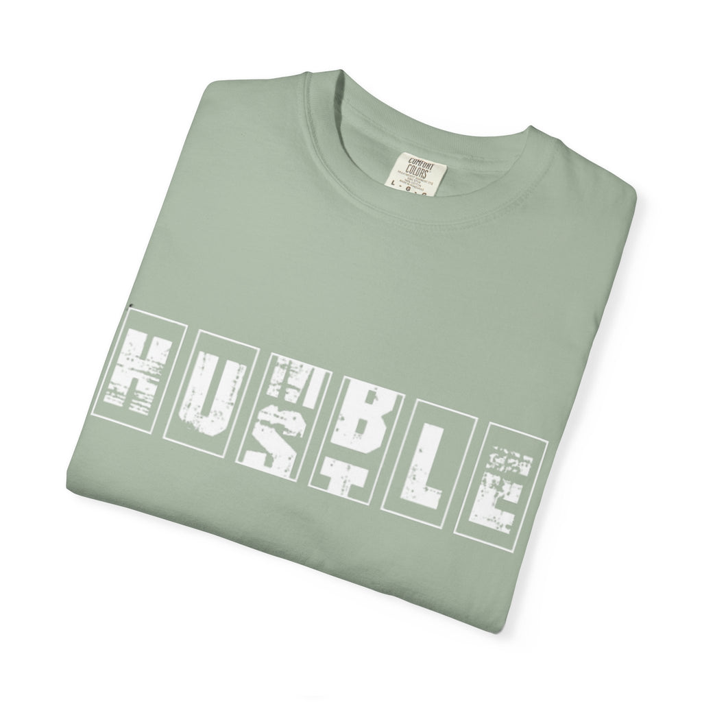 Hustle Block Letter T-Shirt — Vintage Graphic Tee with 'HUSTLE' Design