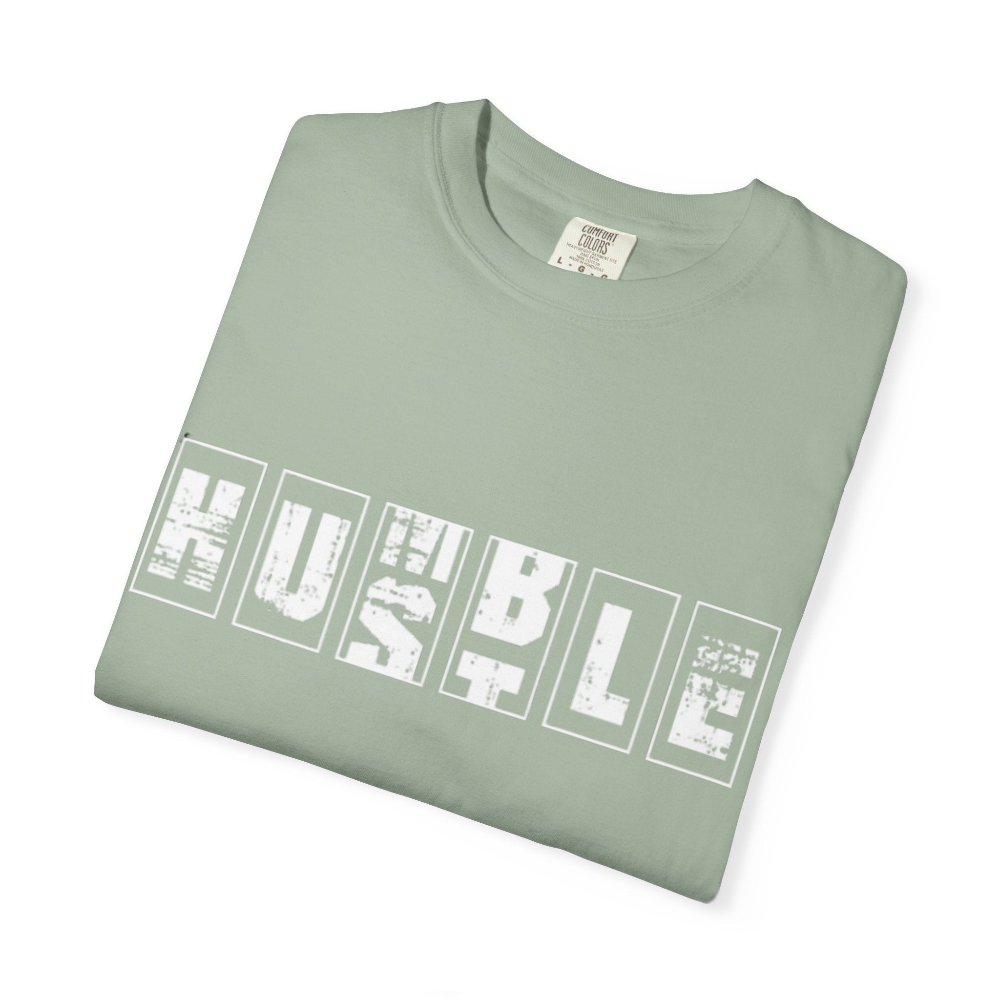 Hustle Block Letter T-Shirt — Vintage Graphic Tee with 'HUSTLE' Design