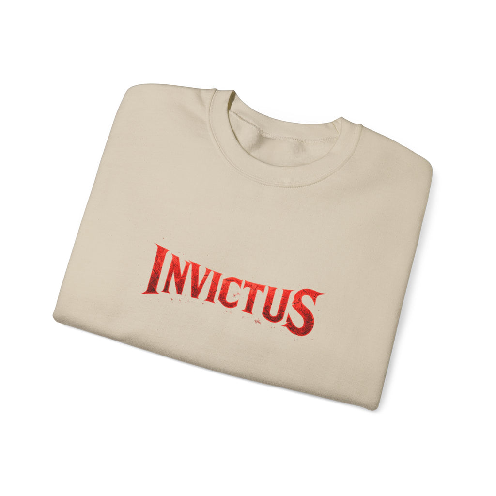 Invictus Crewneck Sweatshirt — Bold Red Script Pullover