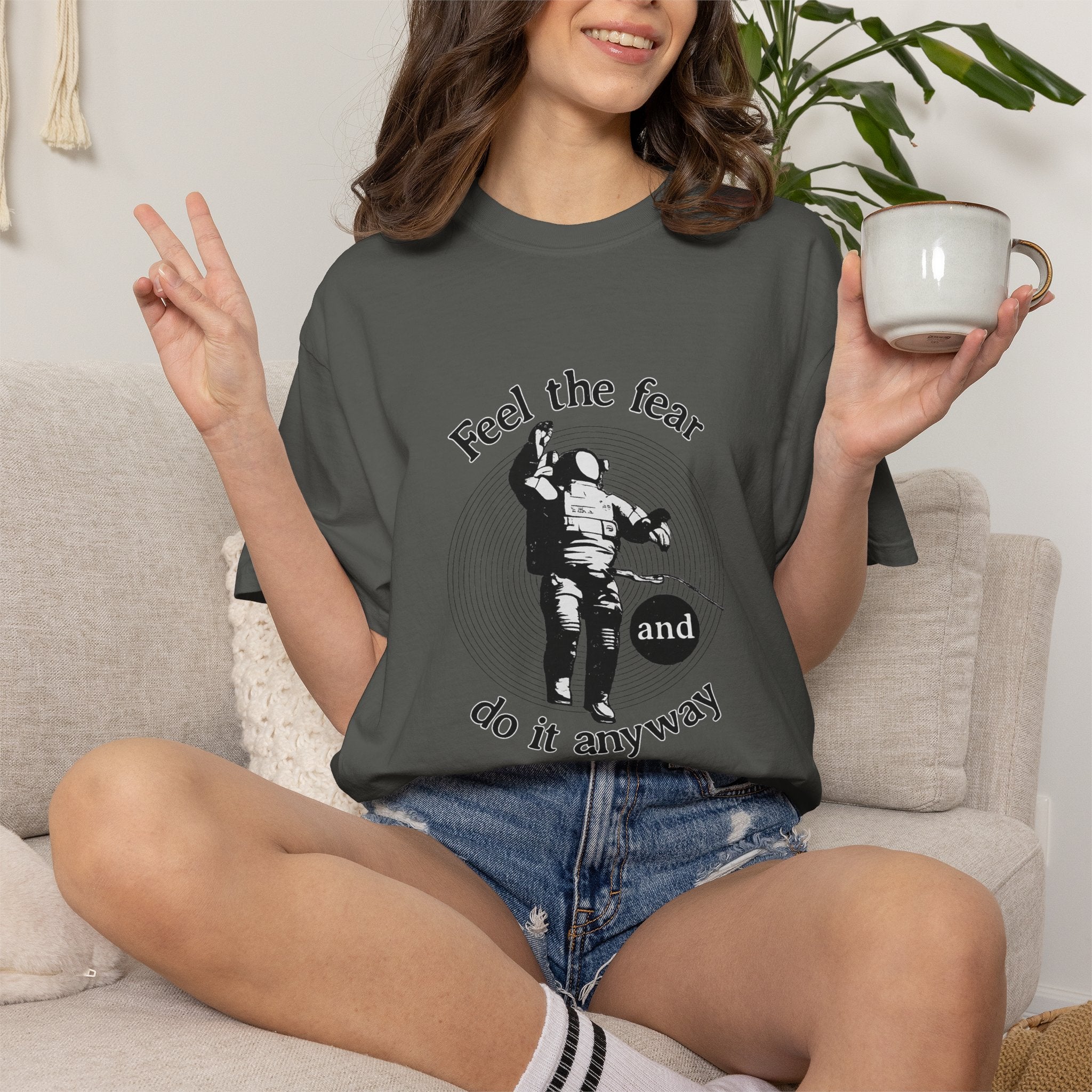 Astronaut 'Feel the Fear and Do It Anyway' Graphic T‑Shirt