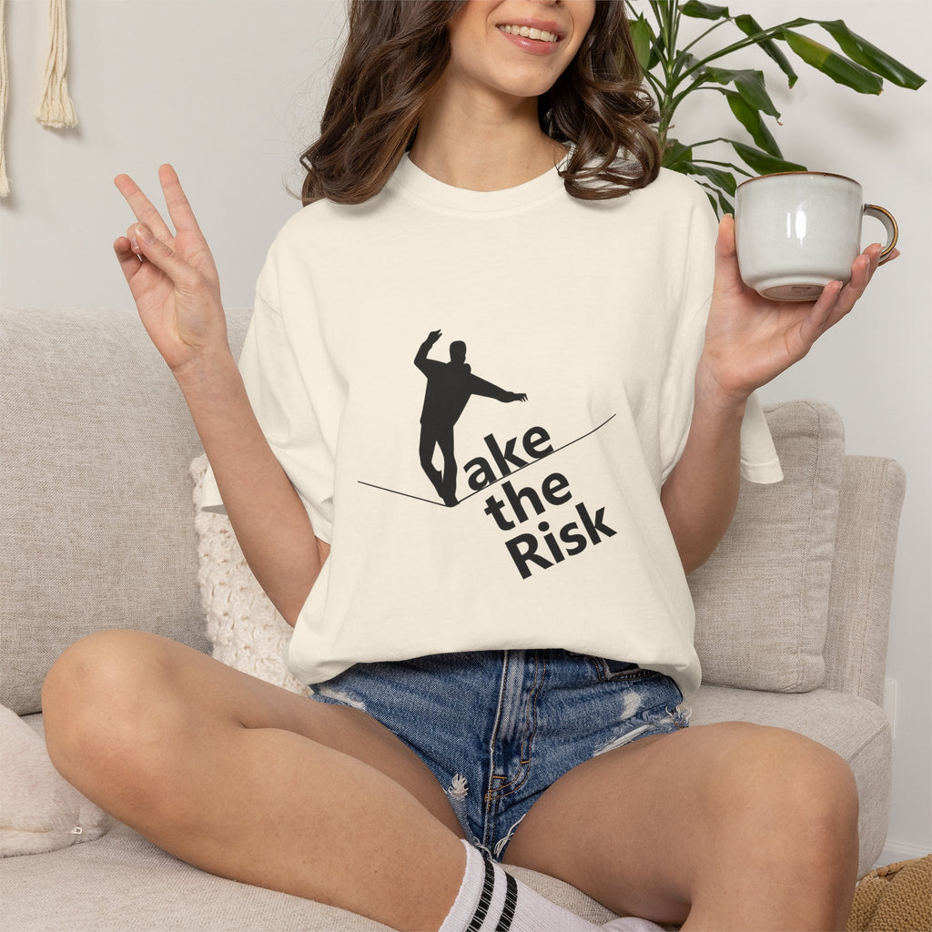 Take the Risk T-Shirt — Tightrope Silhouette Motivational Tee
