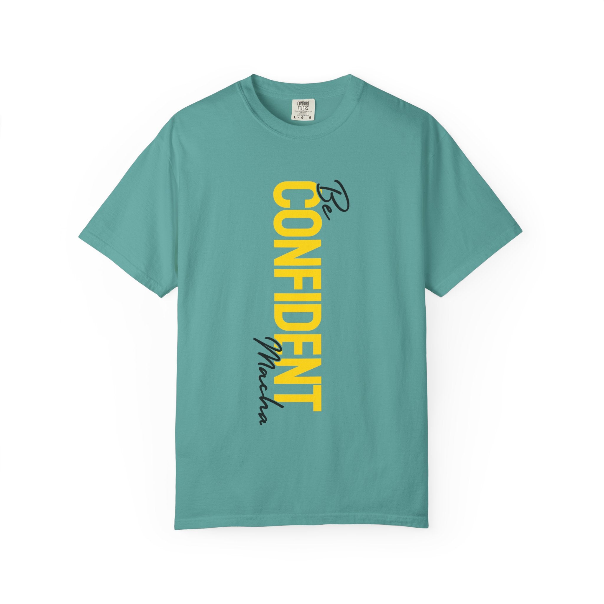 Be Confident Vertical Text T-Shirt — Motivational Graphic Tee
