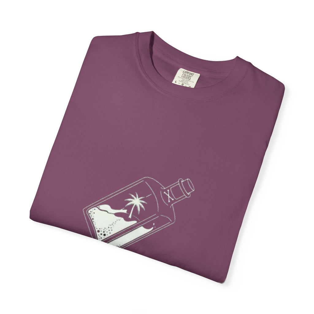 Pocket Island T‑Shirt — Minimal Bottle Isle Graphic Tee