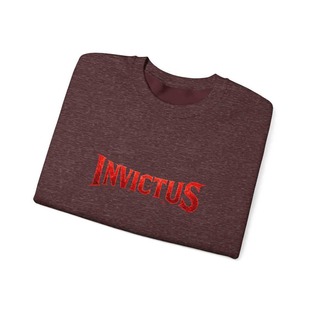Invictus Crewneck Sweatshirt — Bold Red Script Pullover