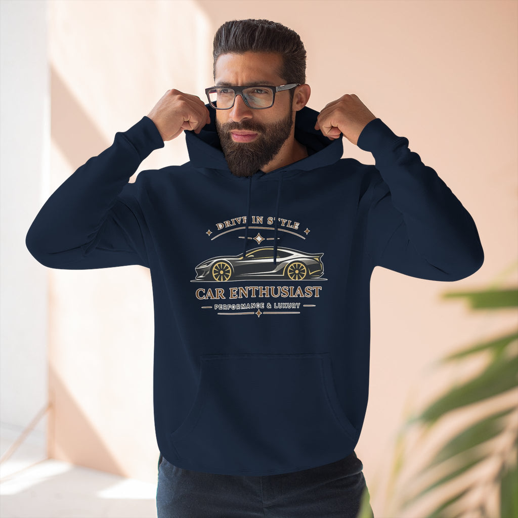 Car Enthusiast Hoodie — Vintage Sports Car Graphic, 'Drive in Style' Casual Pullover