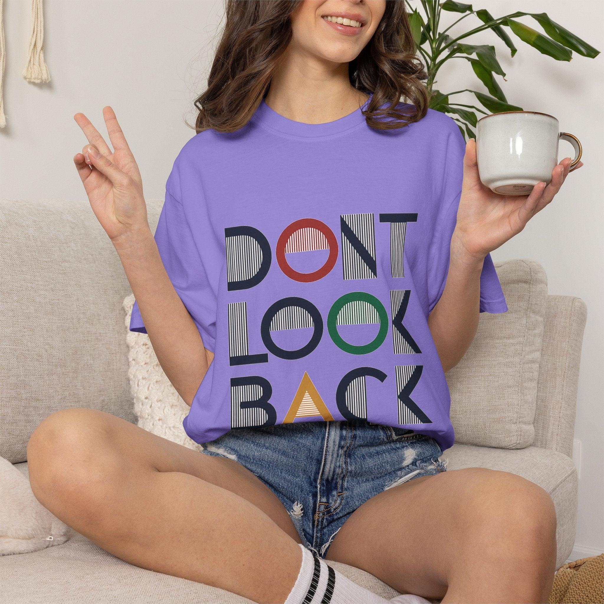 Don't Look Back T-Shirt — Retro Motivational Graphic Tee