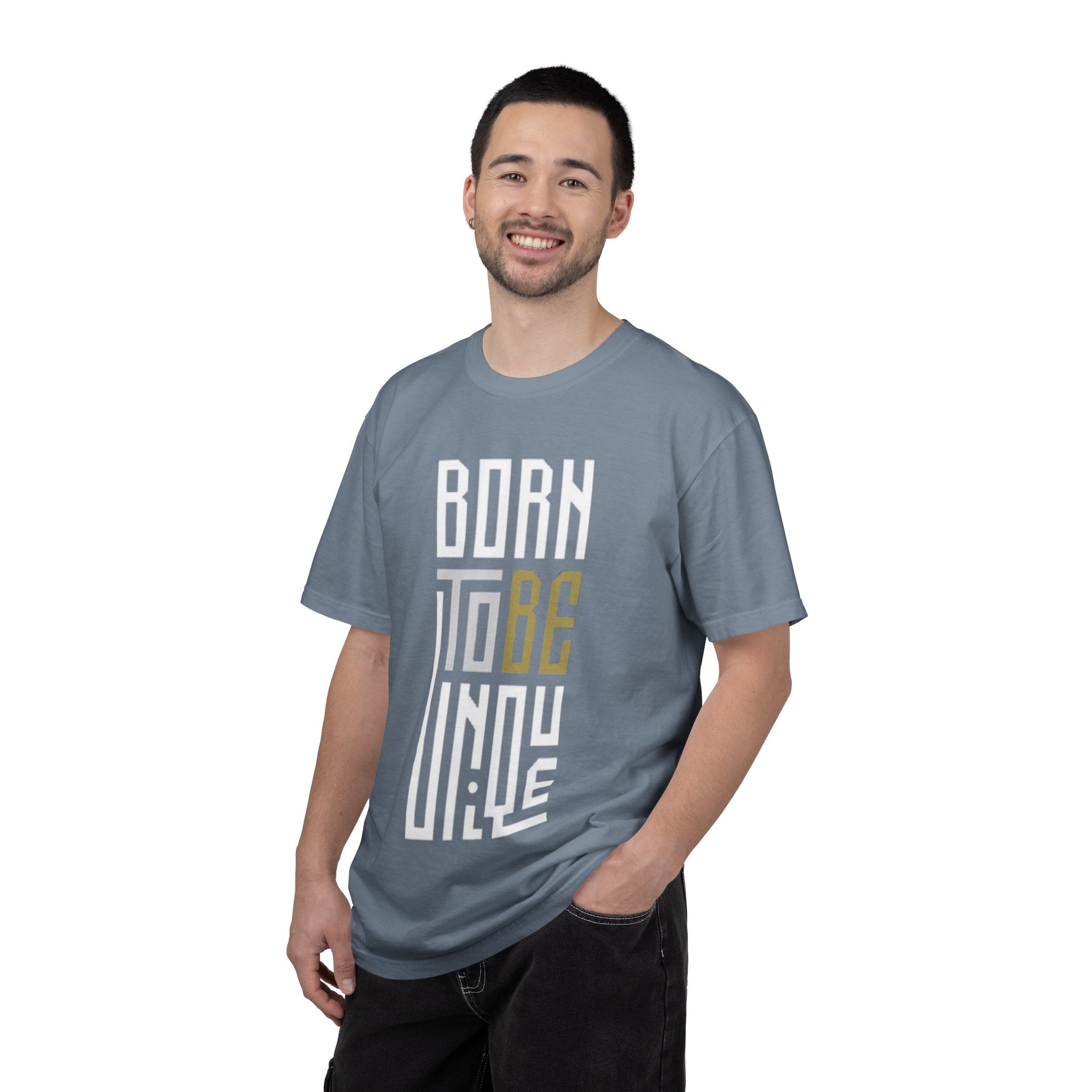 T-Shirt — "Born To Be Untile" Bold Vertical Typography Tee