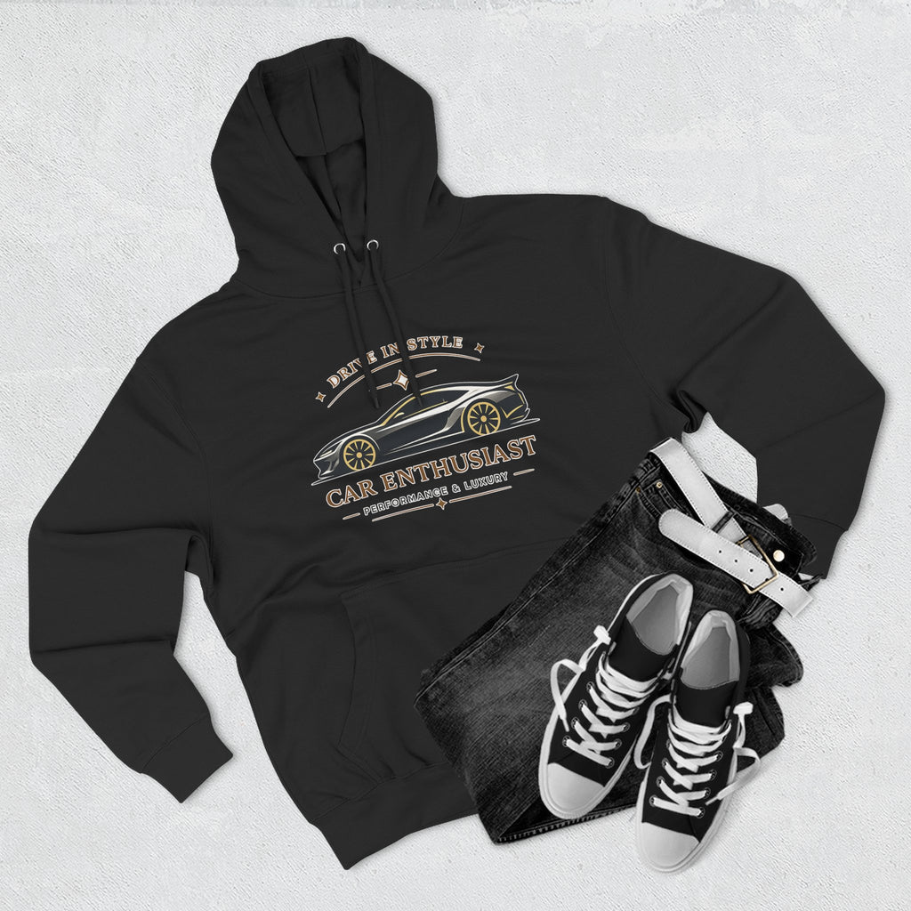 Car Enthusiast Hoodie — Vintage Sports Car Graphic, 'Drive in Style' Casual Pullover