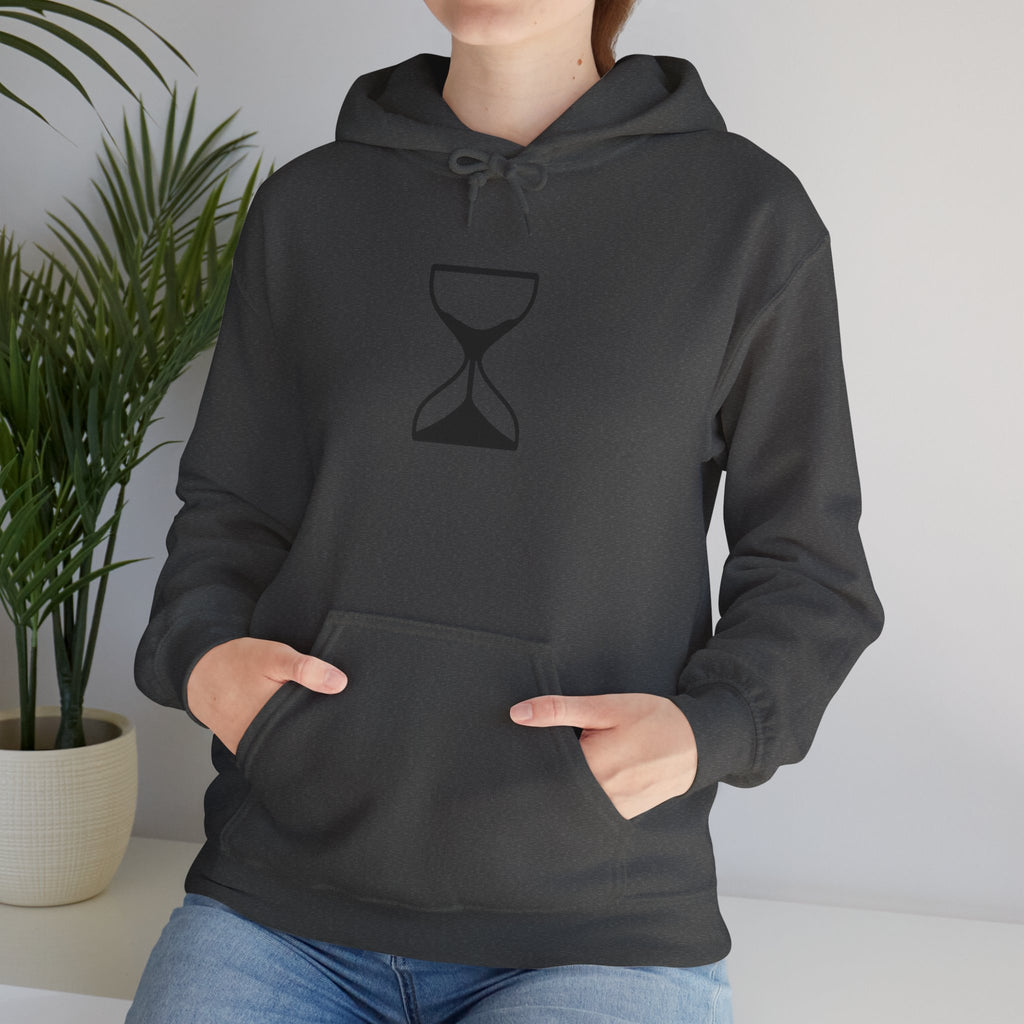 Hourglass Minimalist Hoodie — Simple Time Symbol Pullover