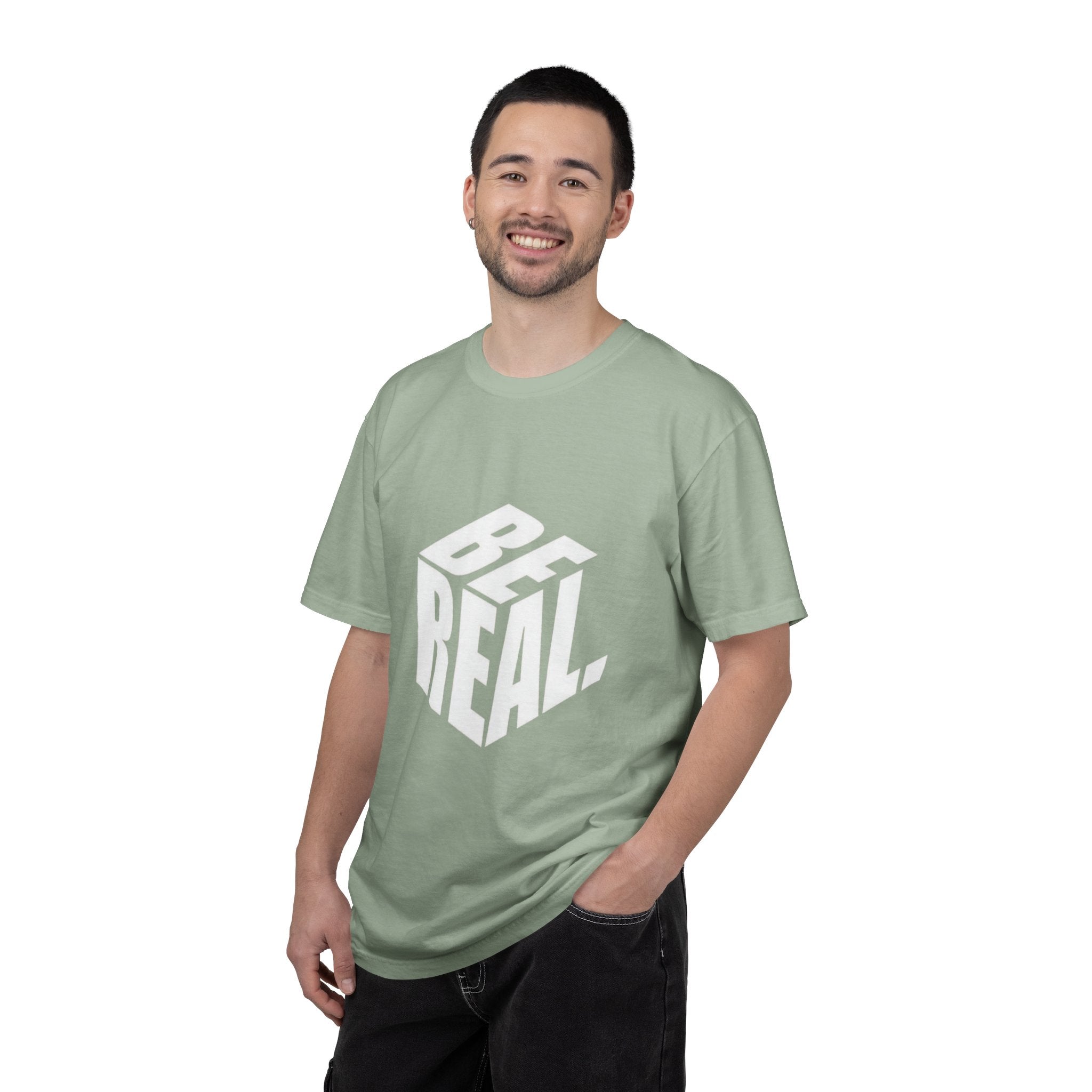 Be Real T-Shirt — Bold 3D Typography Graphic Tee