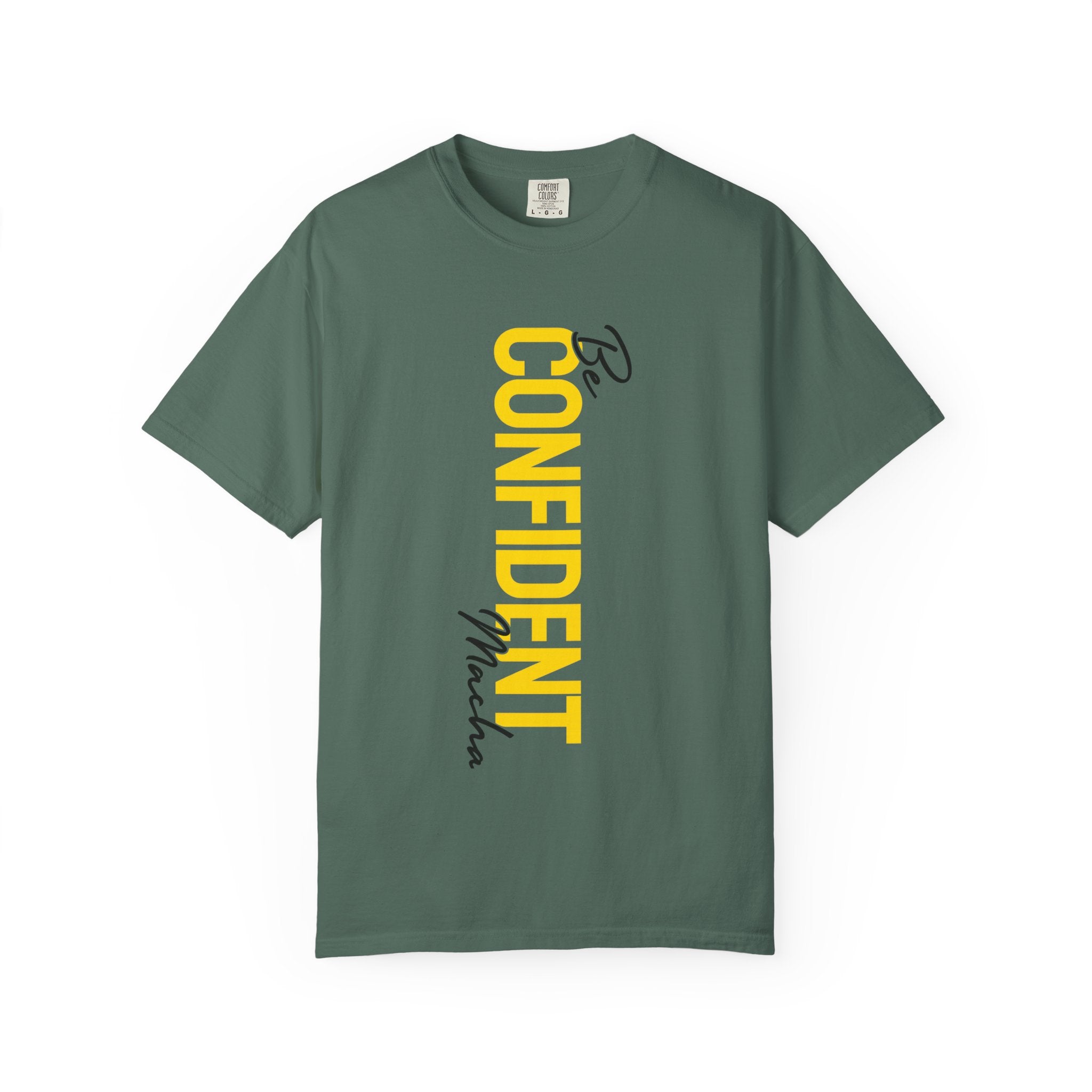 Be Confident Vertical Text T-Shirt — Motivational Graphic Tee