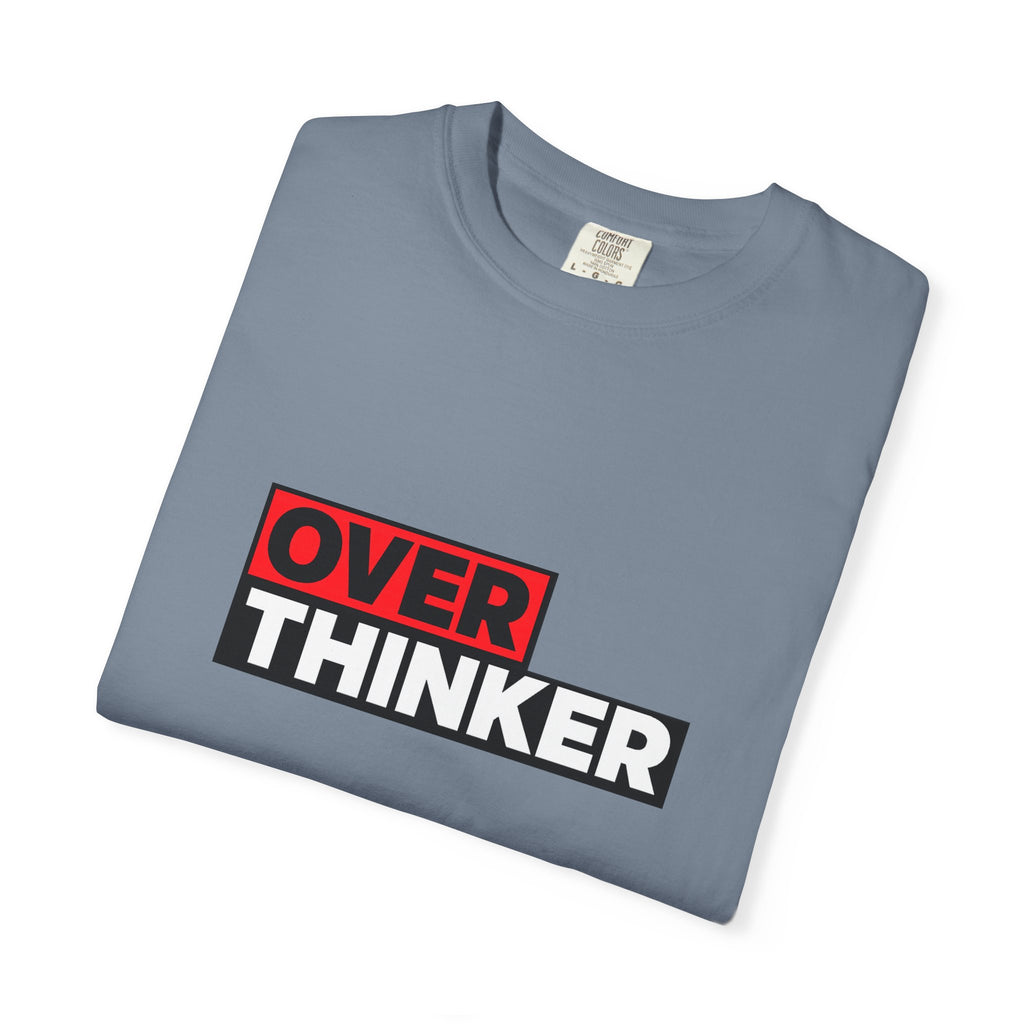 Overthinker Graphic T-Shirt — Bold Red & Black Text Tee