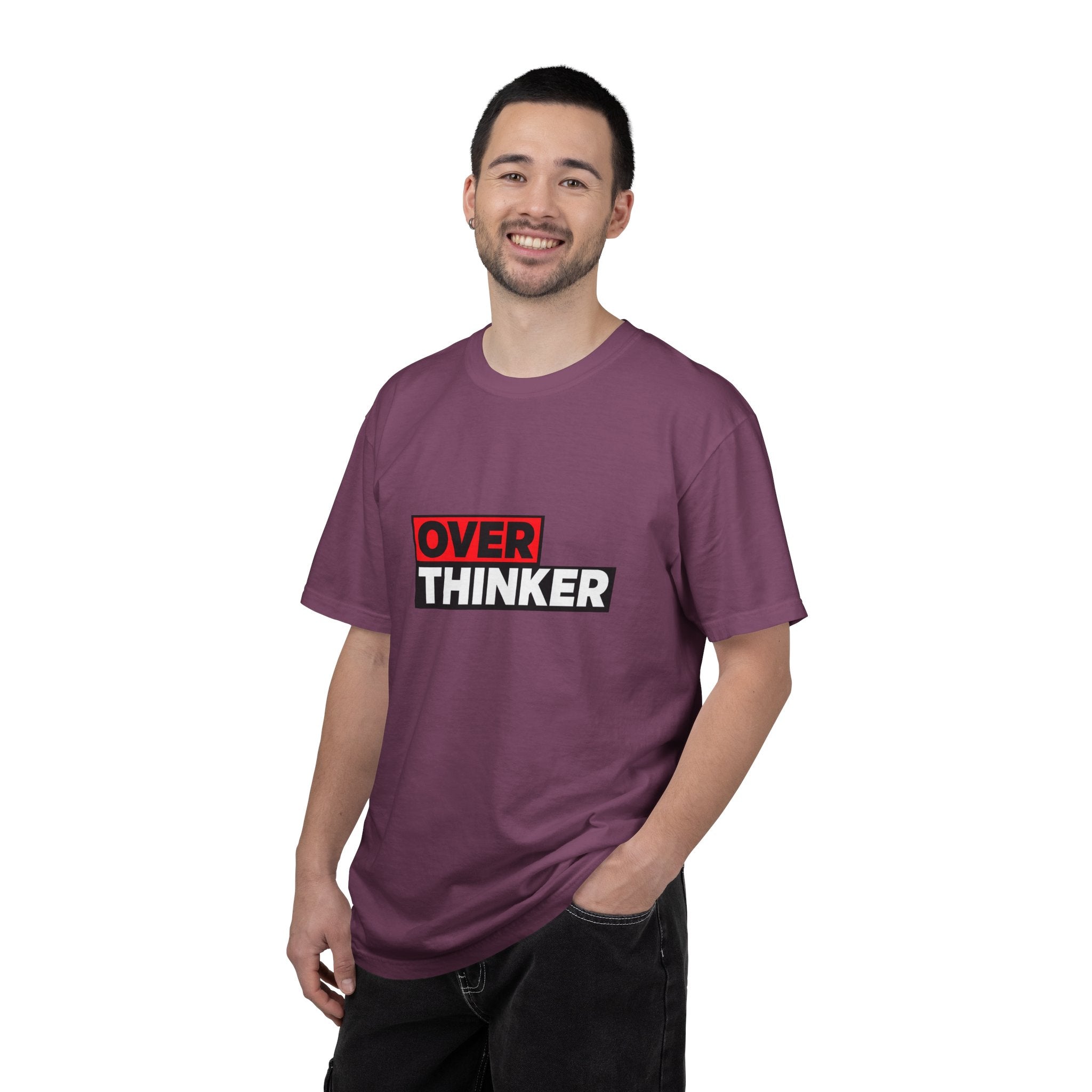 Overthinker Graphic T-Shirt — Bold Red & Black Text Tee