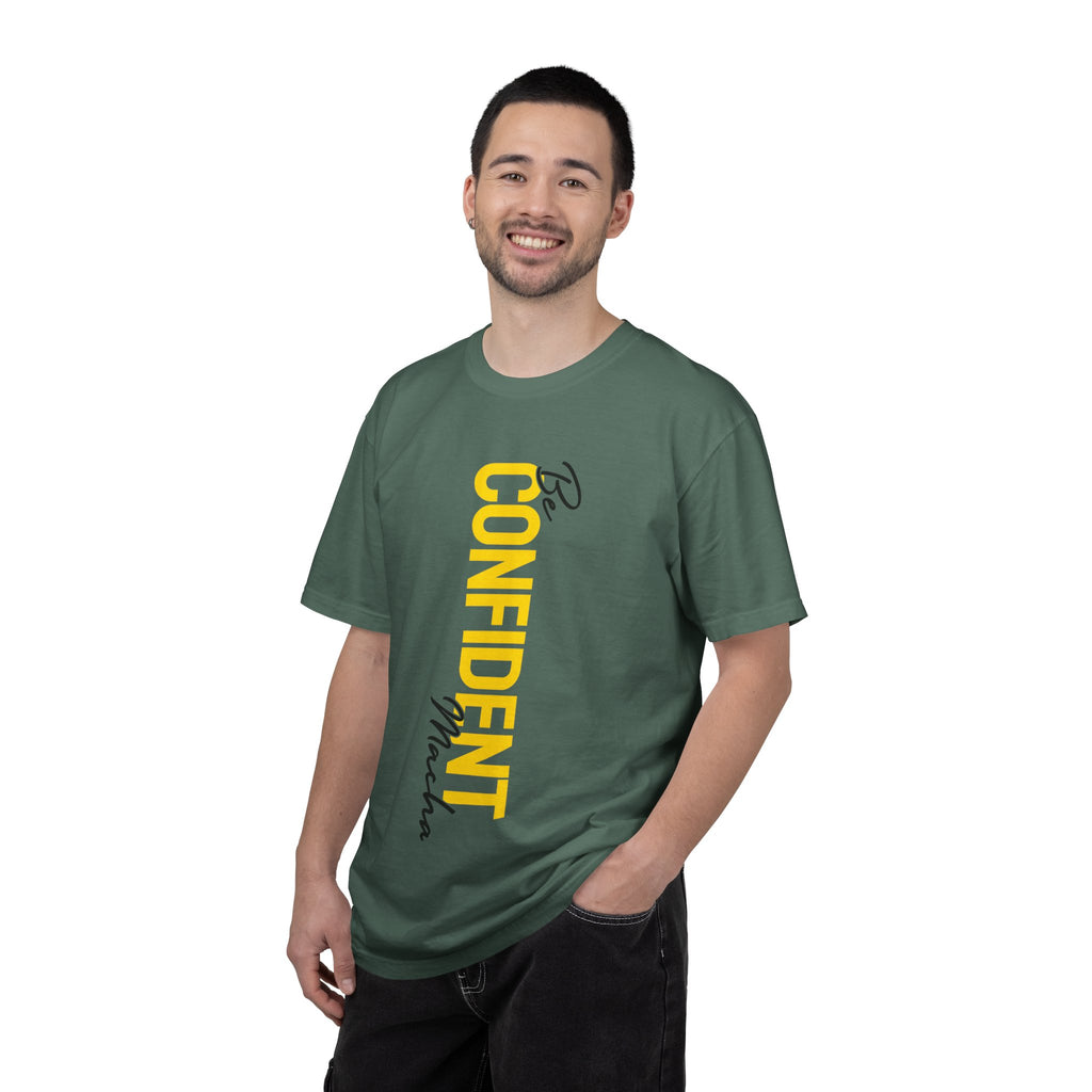 Be Confident Vertical Text T-Shirt — Motivational Graphic Tee