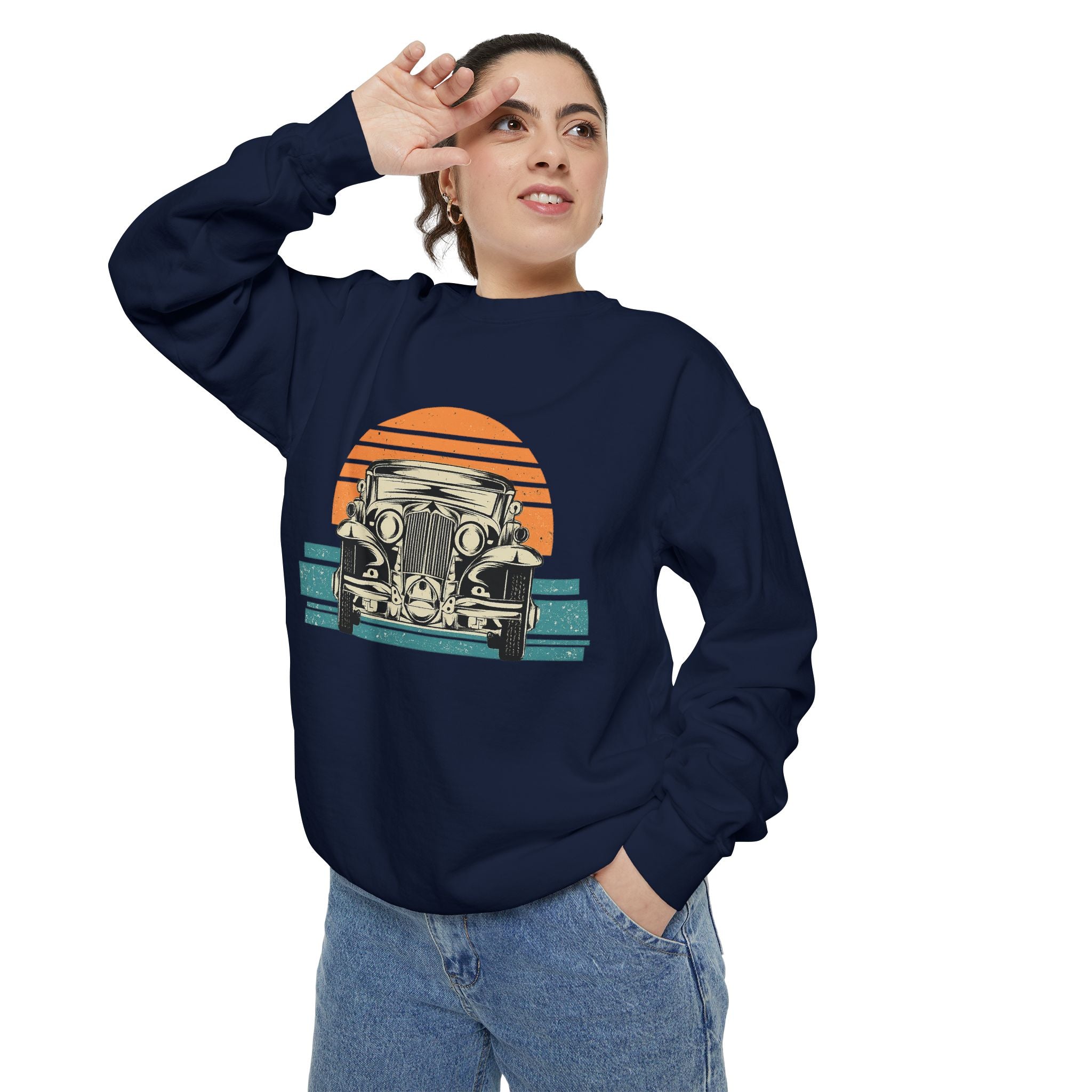 Vintage Car Sunset Sweatshirt