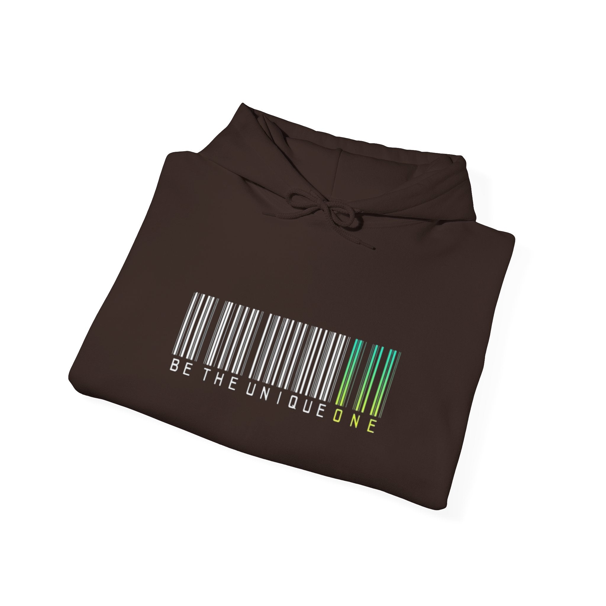 Unique One Barcode Hoodie — "Be the Unique One" Graphic Pullover