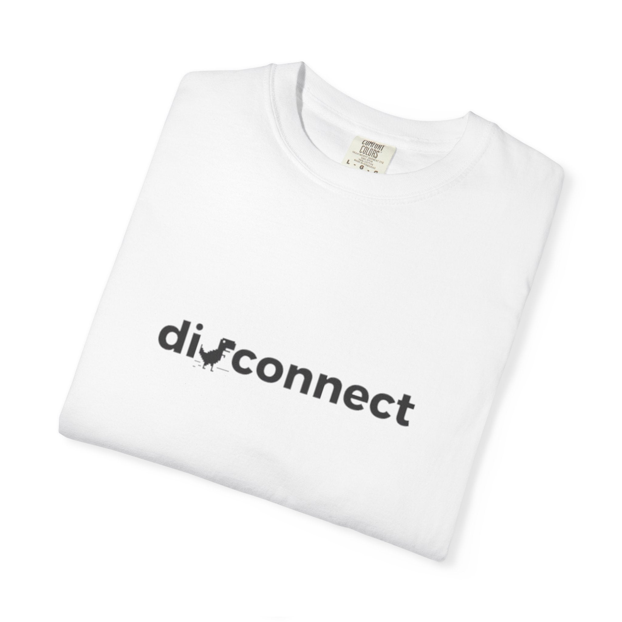 Disconnect Graphic T-Shirt — Minimalist Tech Logo Tee