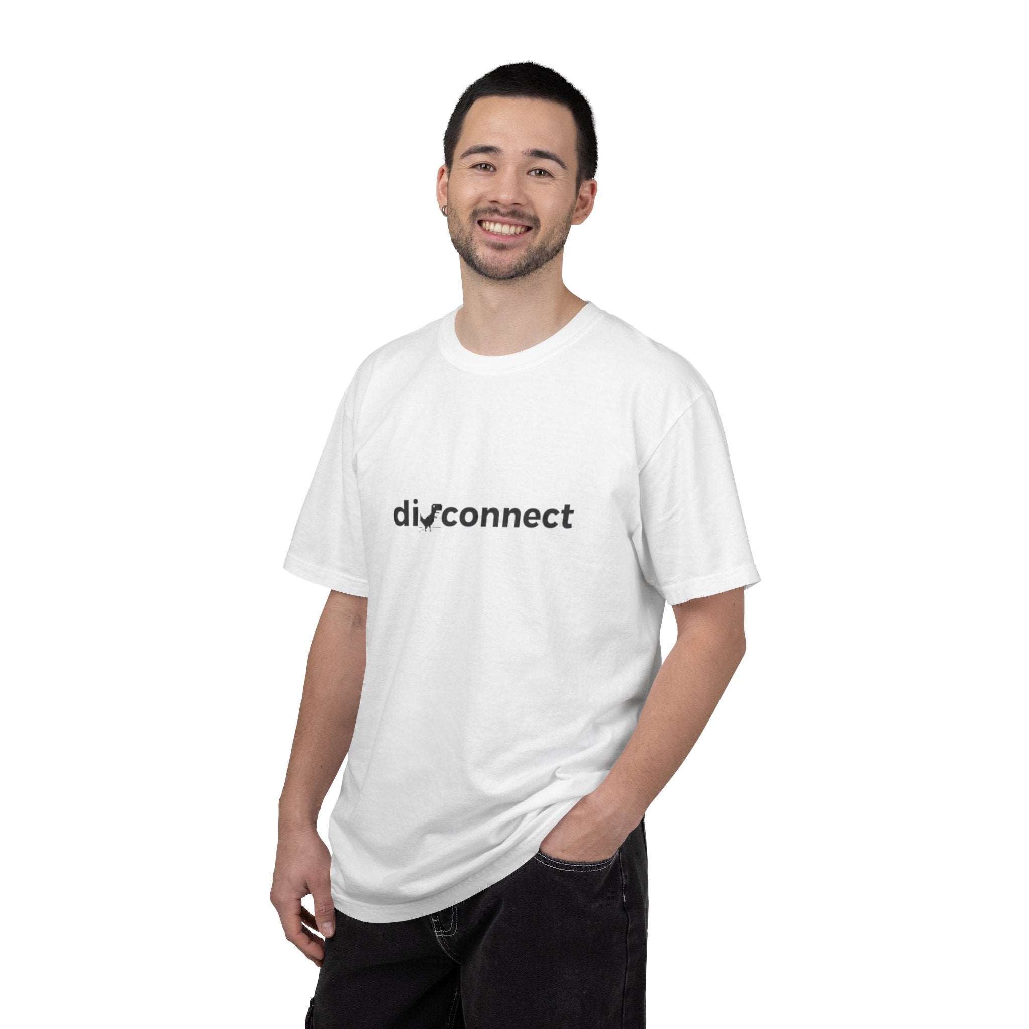 Disconnect Graphic T-Shirt — Minimalist Tech Logo Tee