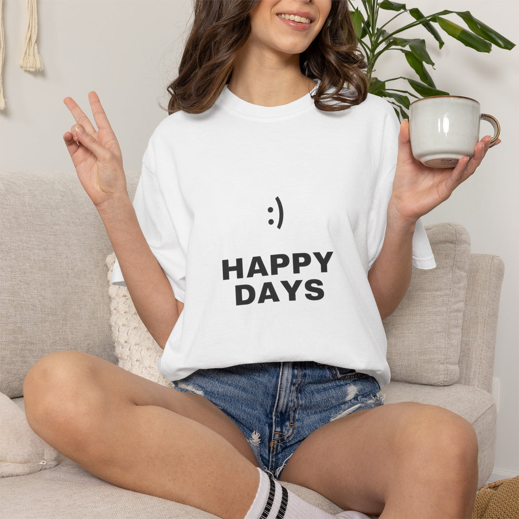 Happy Days T-Shirt — Minimal Smiley Graphic Tee