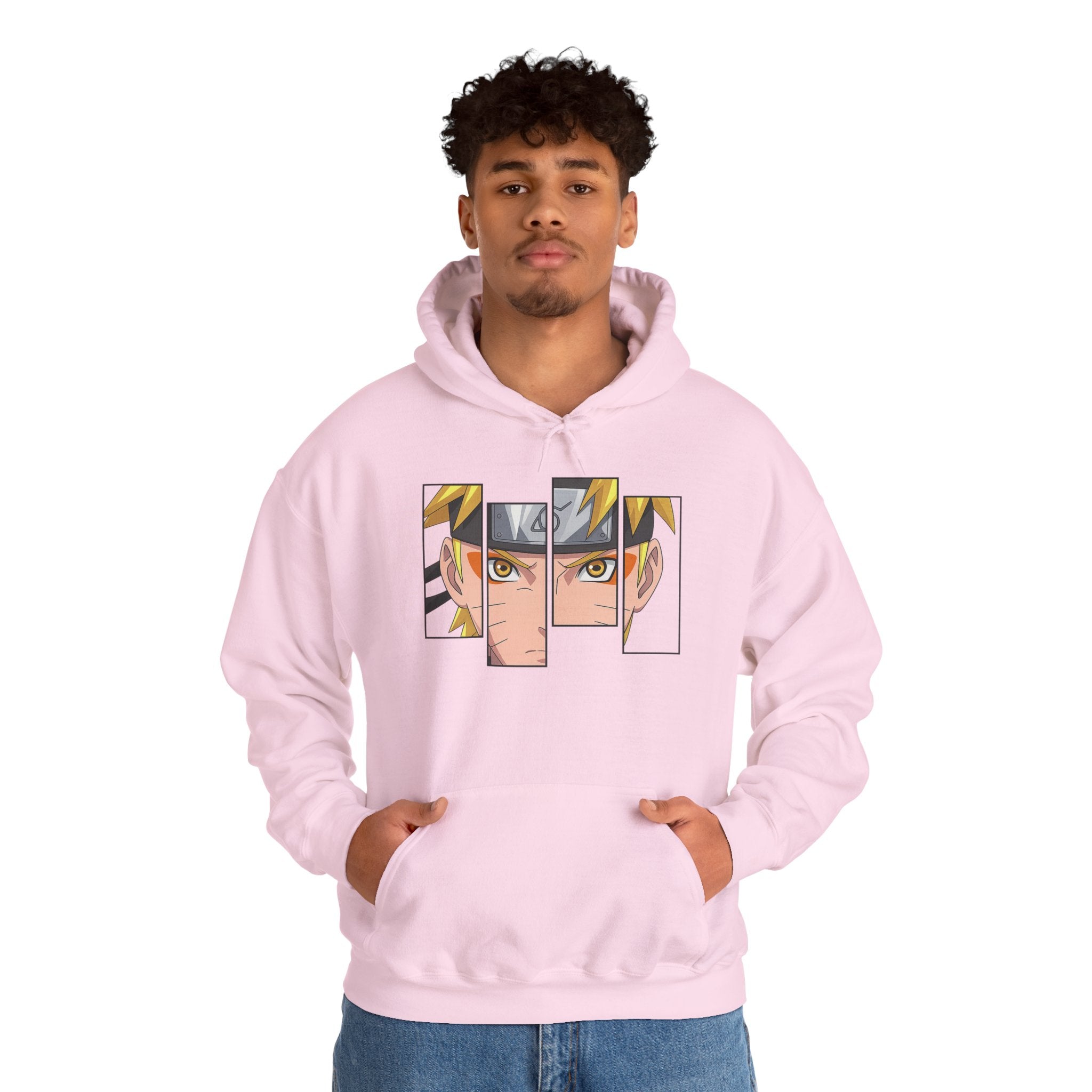 Anime Eyes Split-Panel Hoodie