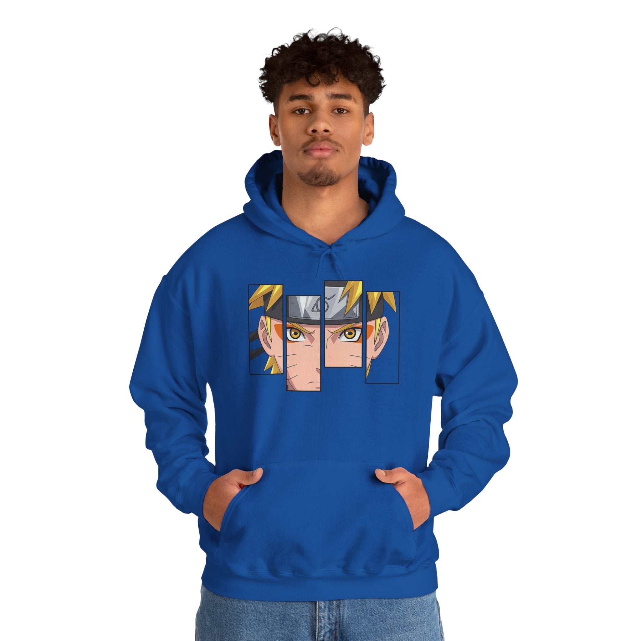 Anime Eyes Split-Panel Hoodie